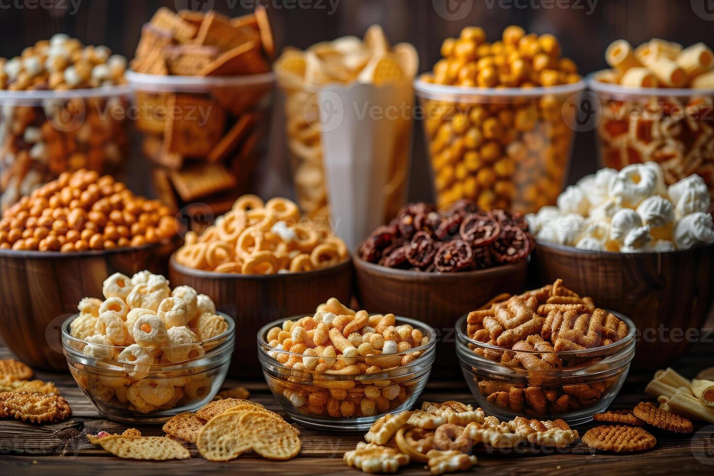 fresh snacks product with basket professional advertising food photography photo