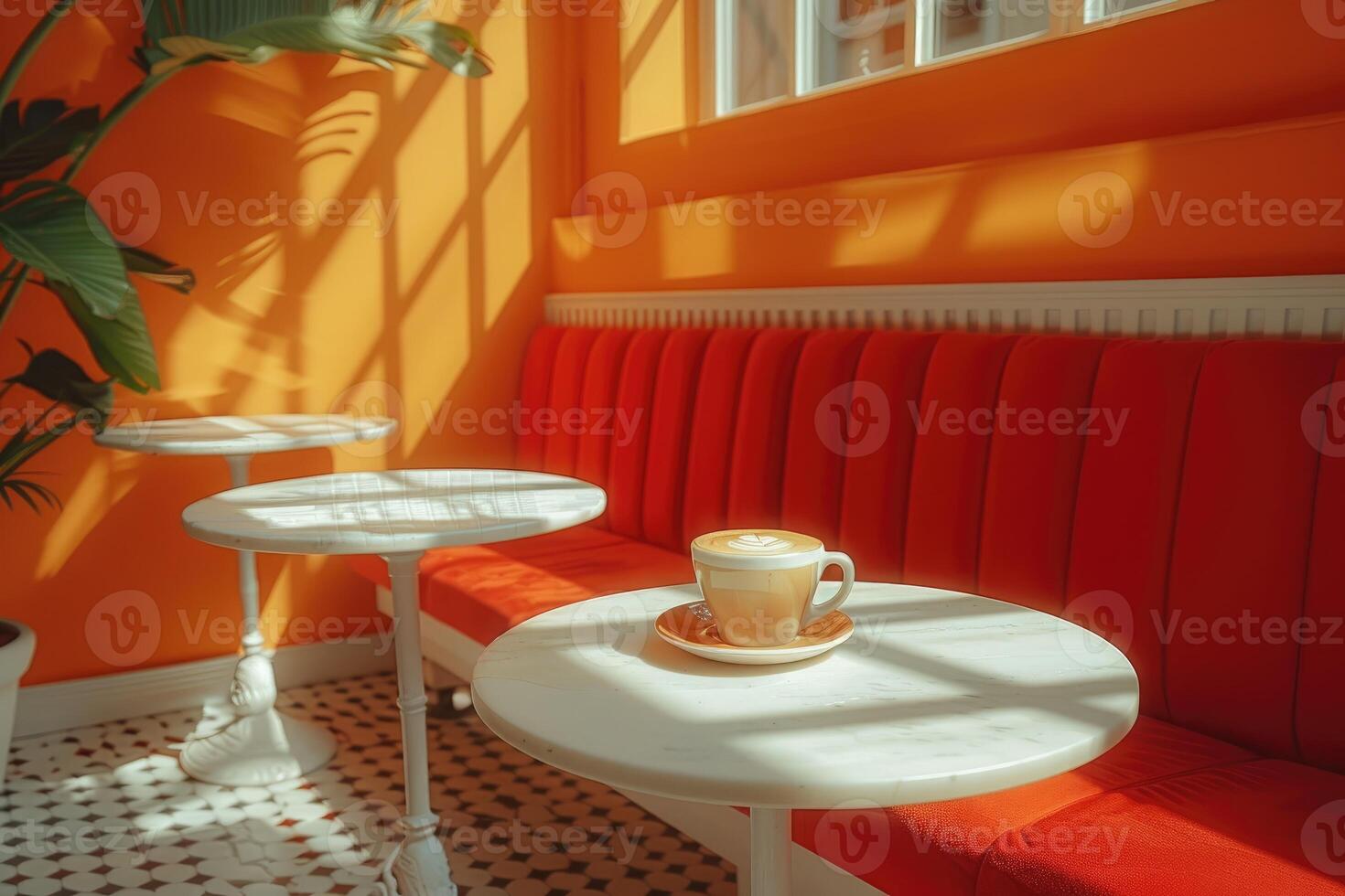 morning hot cup of coffee in the cafe table professional advertising food photography photo