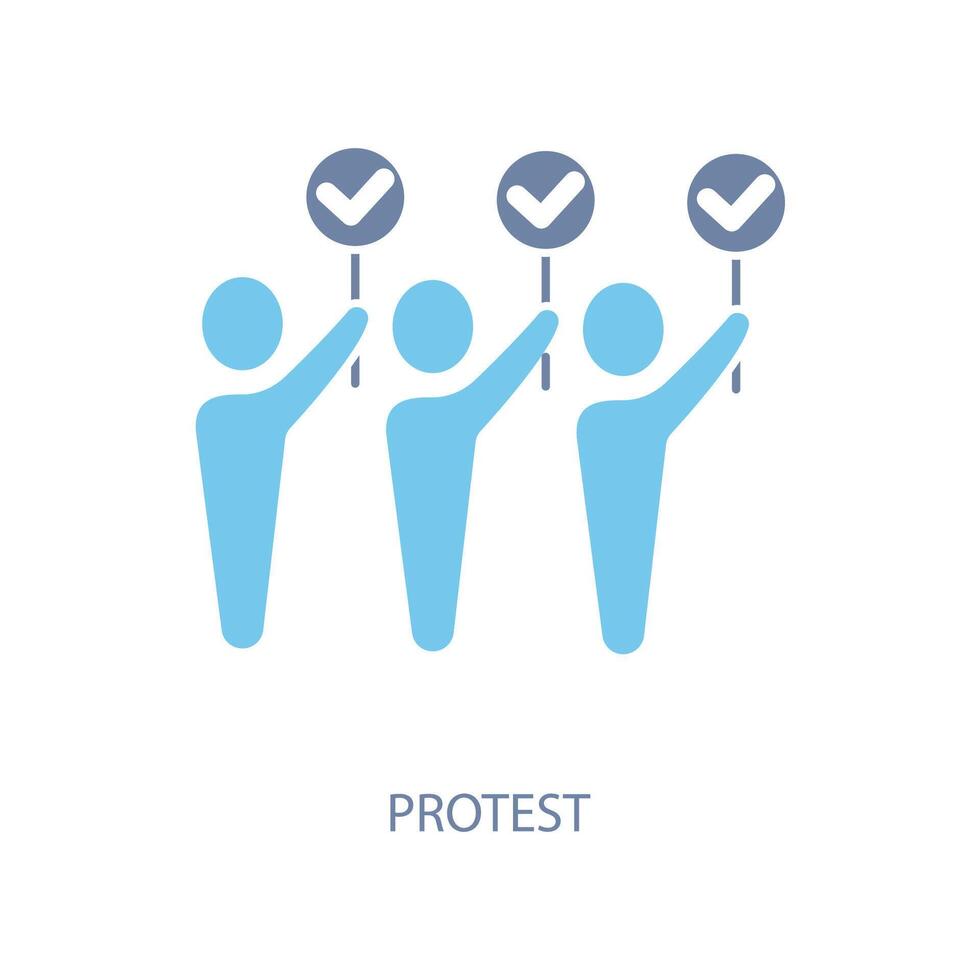protest concept line icon. Simple element illustration. protest concept outline symbol design. vector