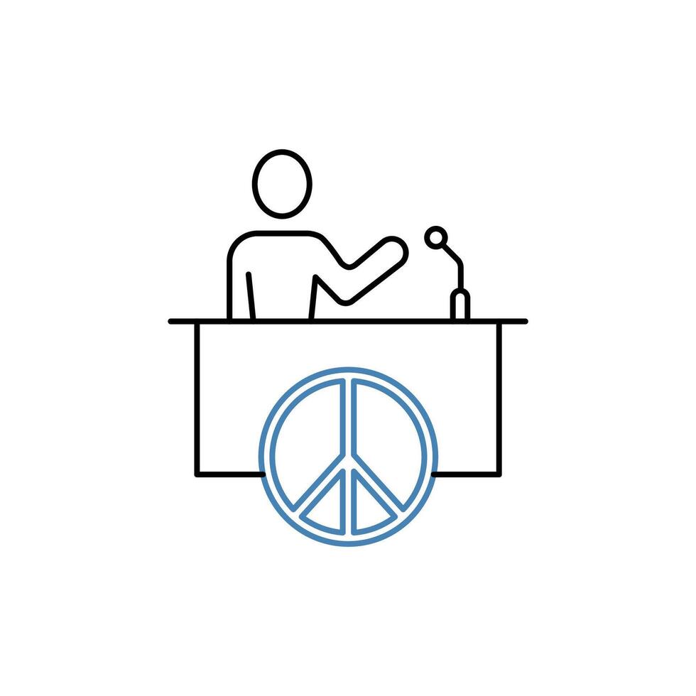 peace activism concept line icon. Simple element illustration. peace activism concept outline symbol design. vector