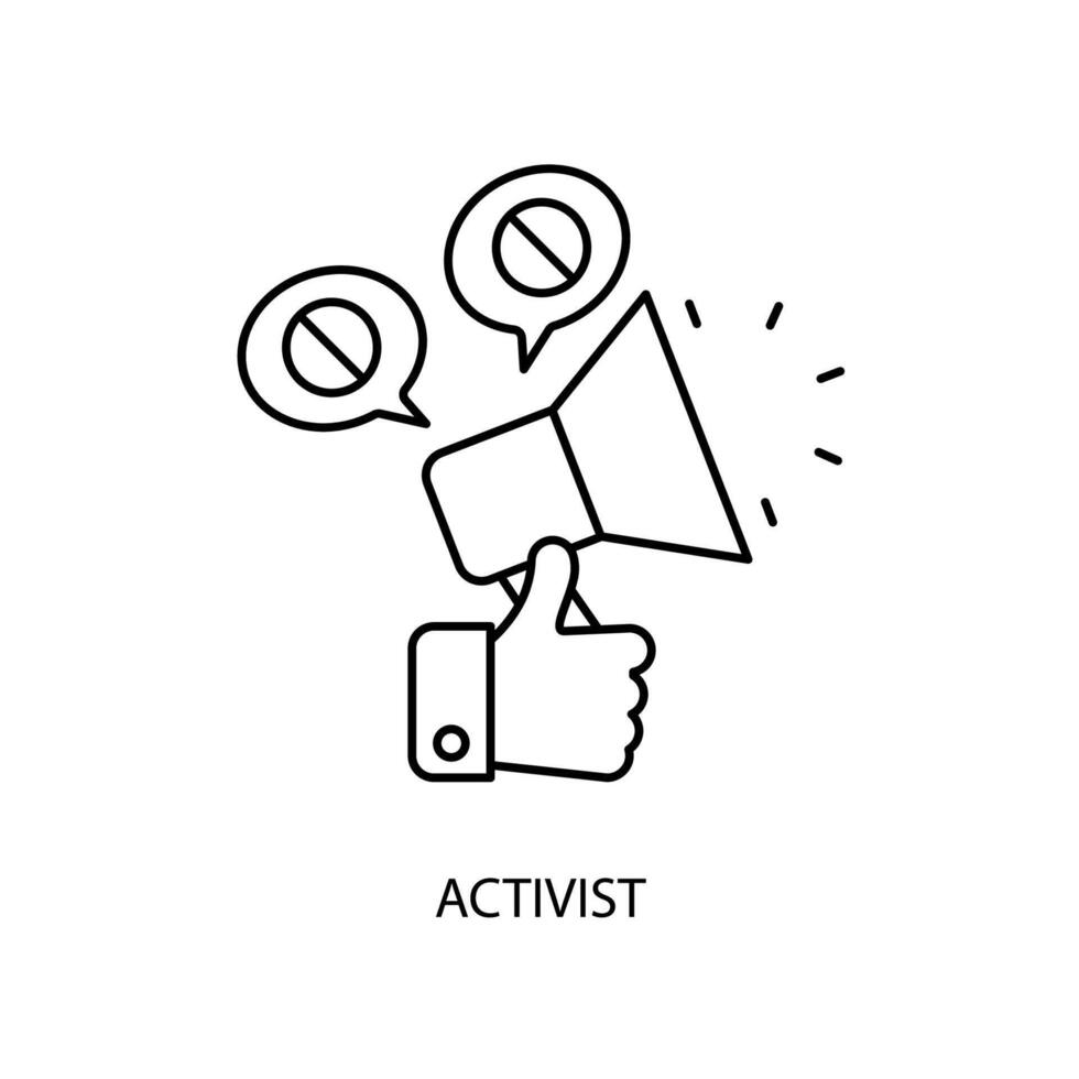 activist concept line icon. Simple element illustration. activist concept outline symbol design. vector