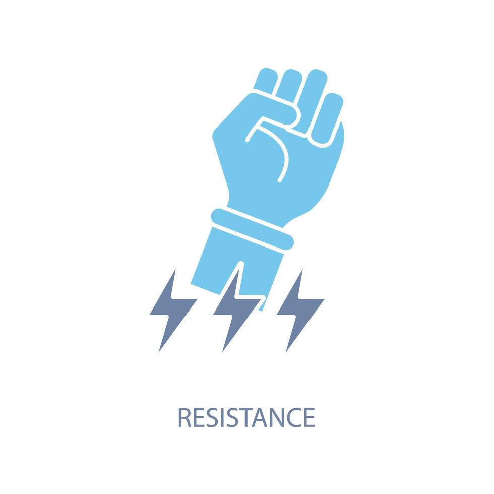 resistance concept line icon. Simple element illustration. resistance concept outline symbol design. vector