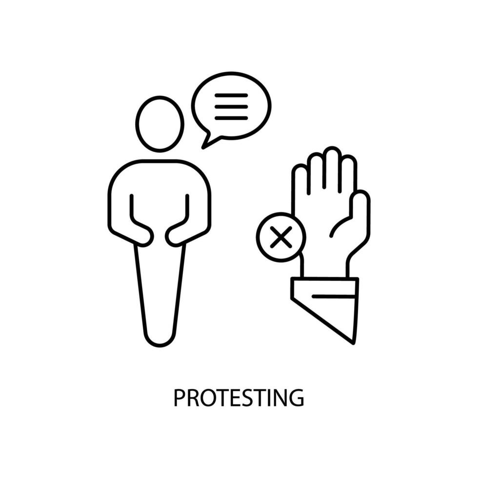 protesting concept line icon. Simple element illustration. protesting concept outline symbol design. vector