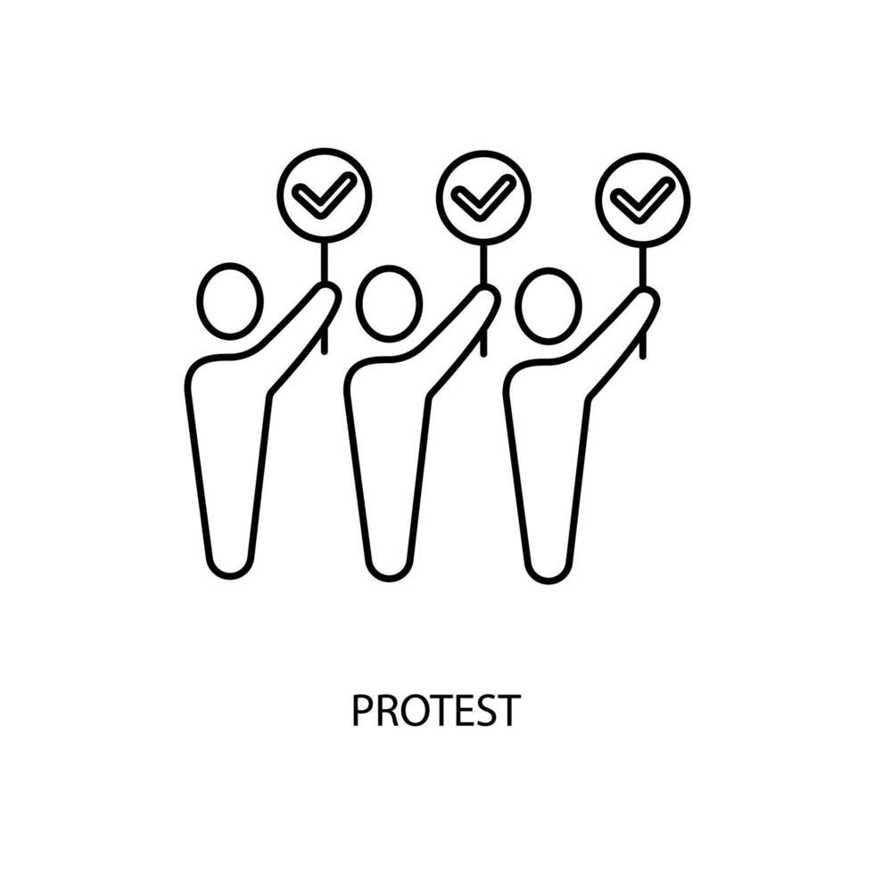 protest concept line icon. Simple element illustration. protest concept outline symbol design. vector
