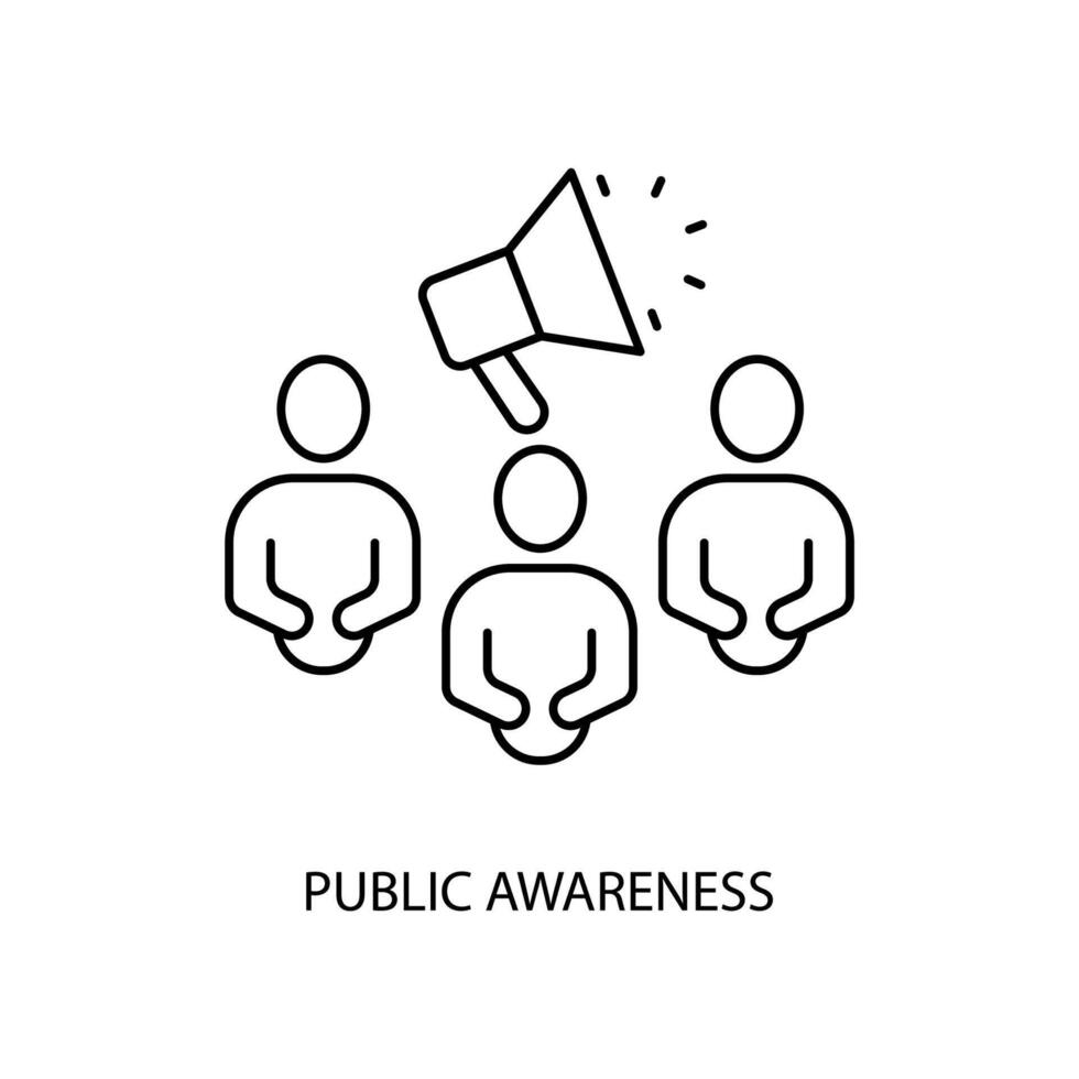public awareness concept line icon. Simple element illustration. public awareness concept outline symbol design. vector
