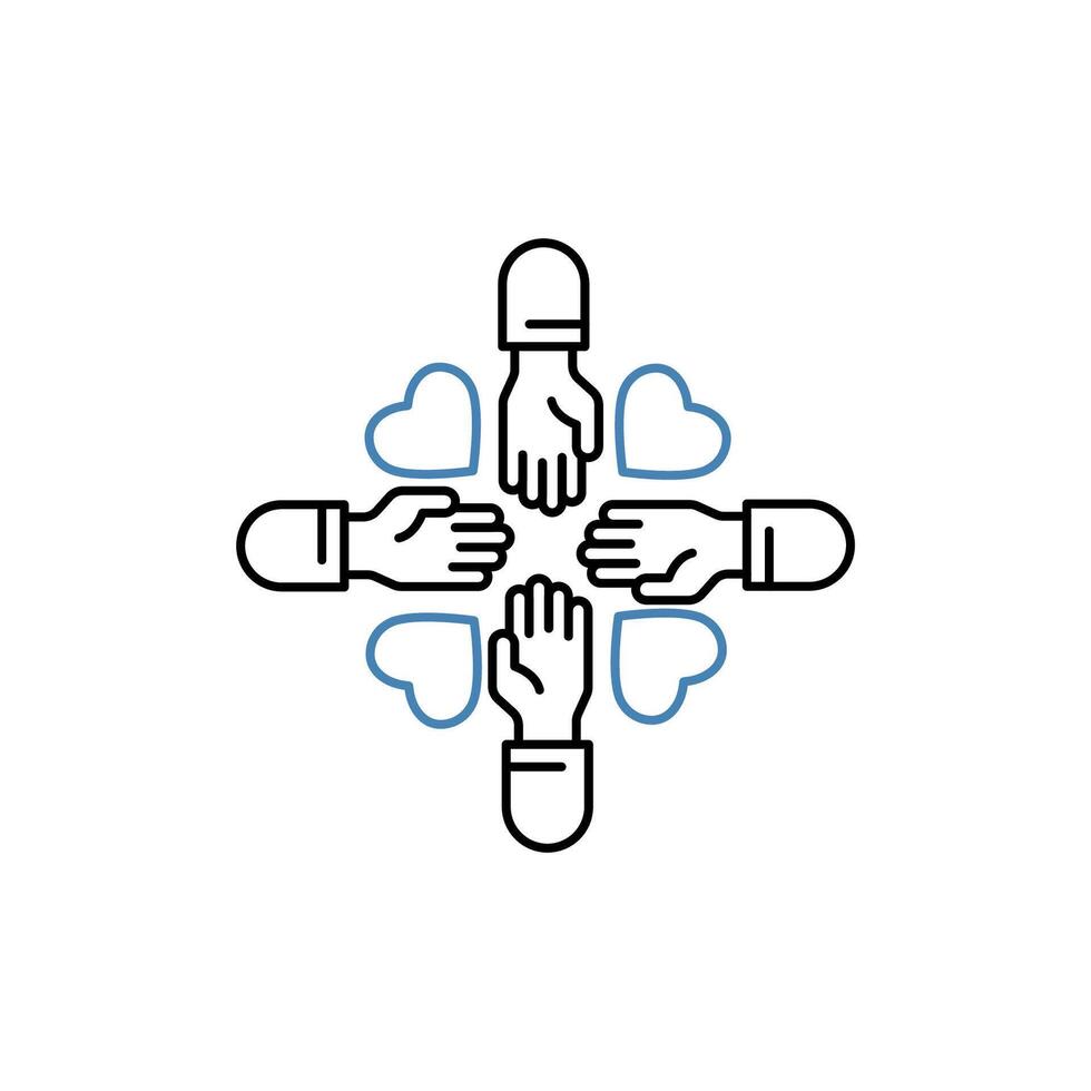 solidaridad concepto línea icono. sencillo elemento ilustración. solidaridad concepto contorno símbolo diseño. vector