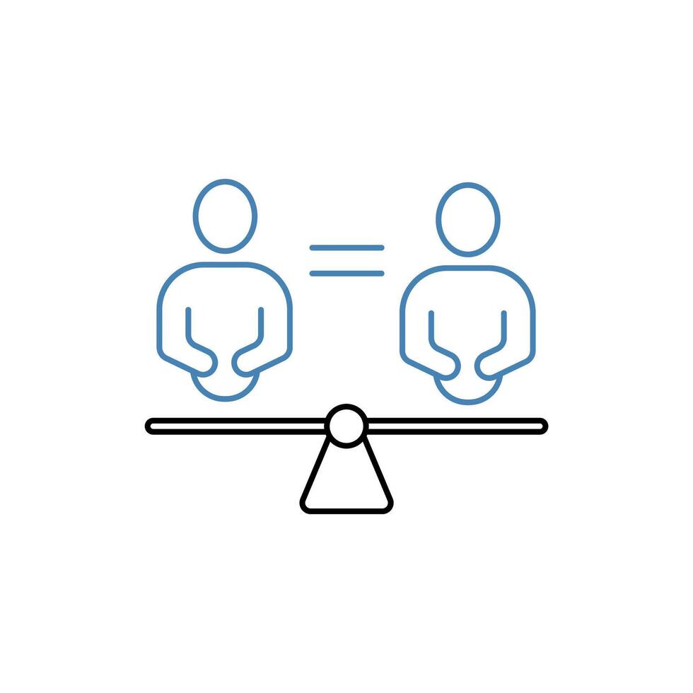 equality concept line icon. Simple element illustration. equality concept outline symbol design. vector