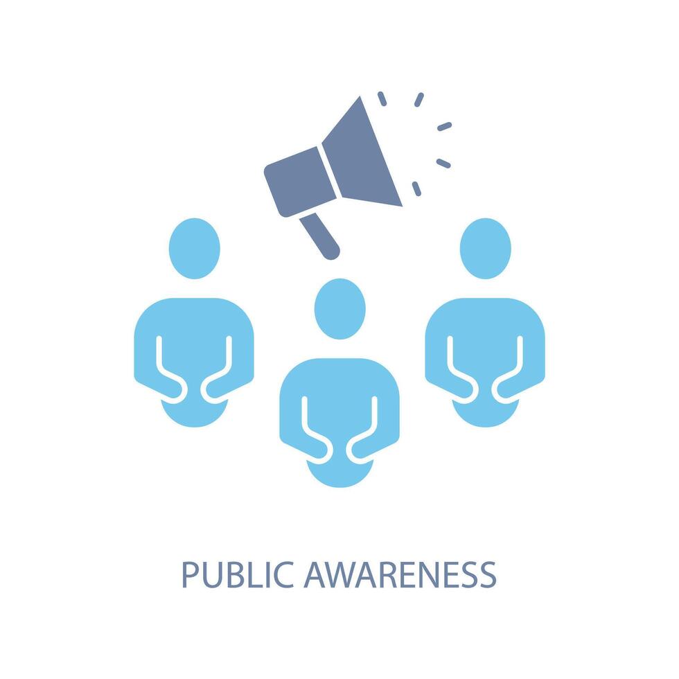 public awareness concept line icon. Simple element illustration. public awareness concept outline symbol design. vector