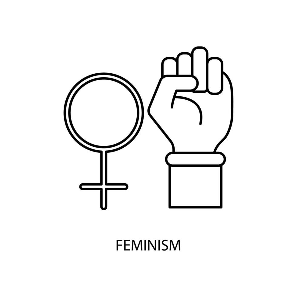 feminism concept line icon. Simple element illustration. feminism concept outline symbol design. vector