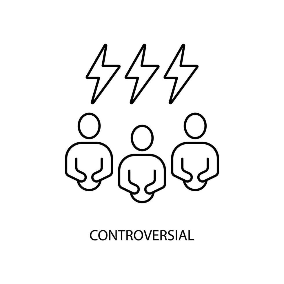 controversial concept line icon. Simple element illustration. controversial concept outline symbol design. vector