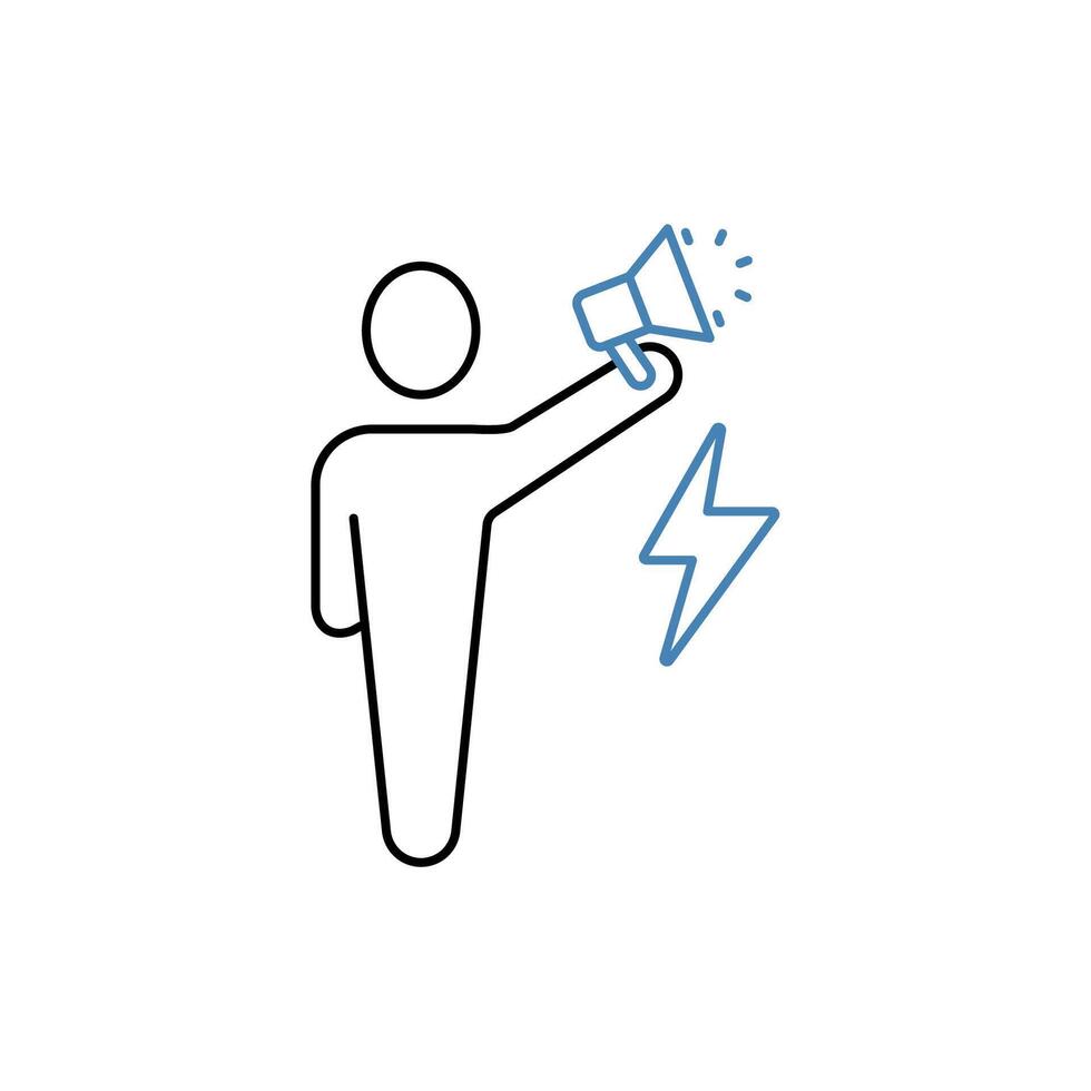 protester concept line icon. Simple element illustration. protester concept outline symbol design. vector