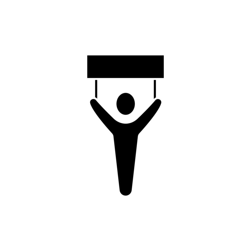 holding sign concept line icon. Simple element illustration. holding sign concept outline symbol design. vector