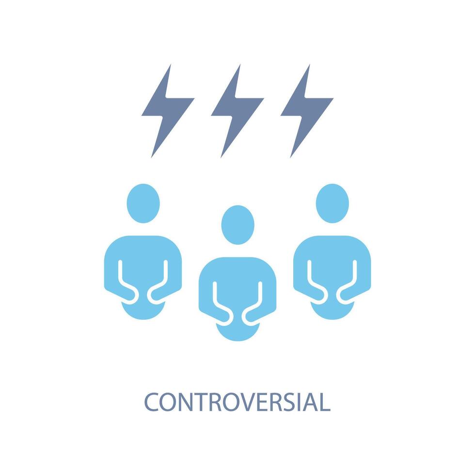 controversial concept line icon. Simple element illustration. controversial concept outline symbol design. vector