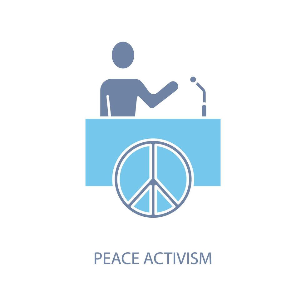 peace activism concept line icon. Simple element illustration. peace activism concept outline symbol design. vector