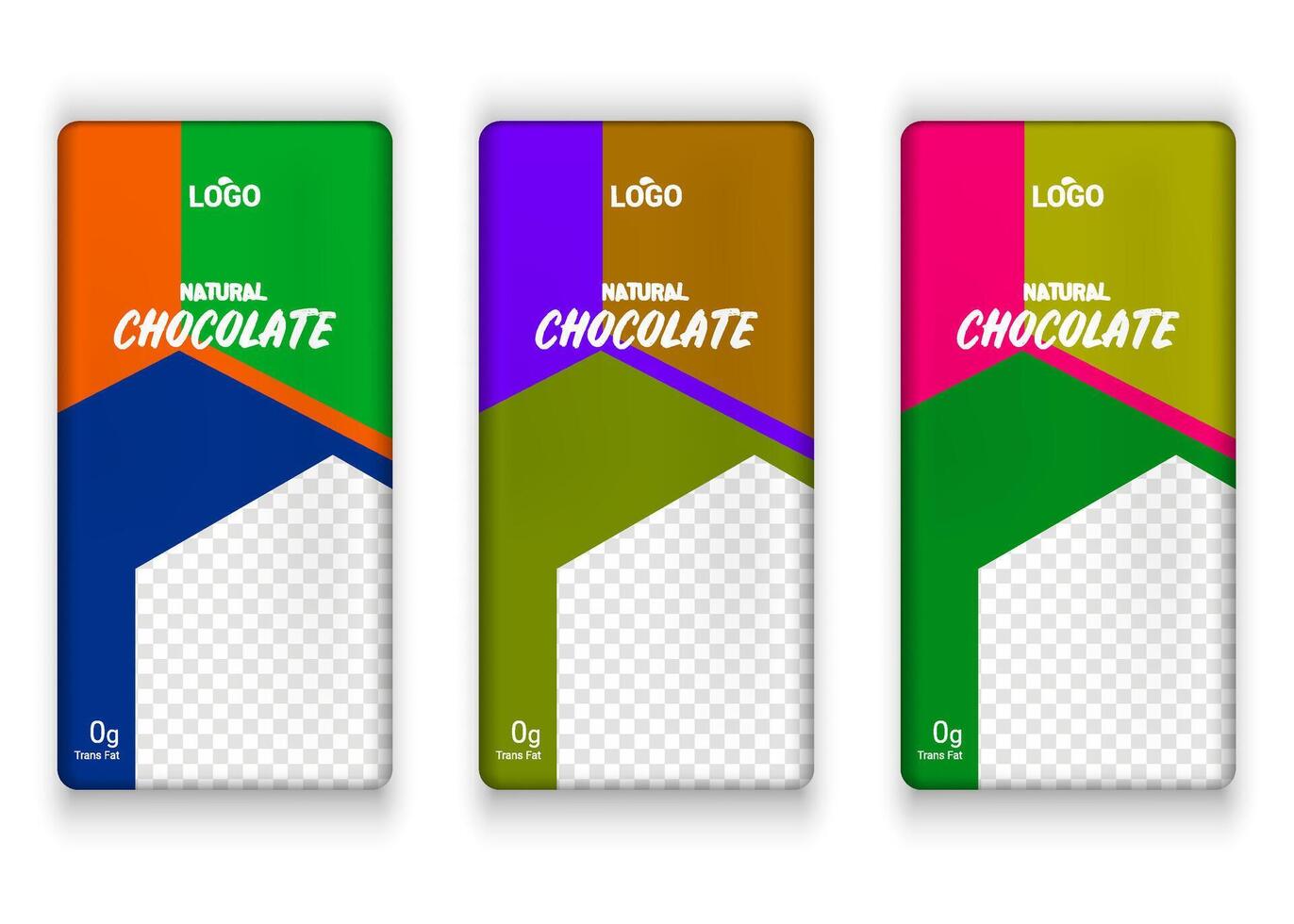 Cement and chocolate bar label design with multiple color variant eps vector