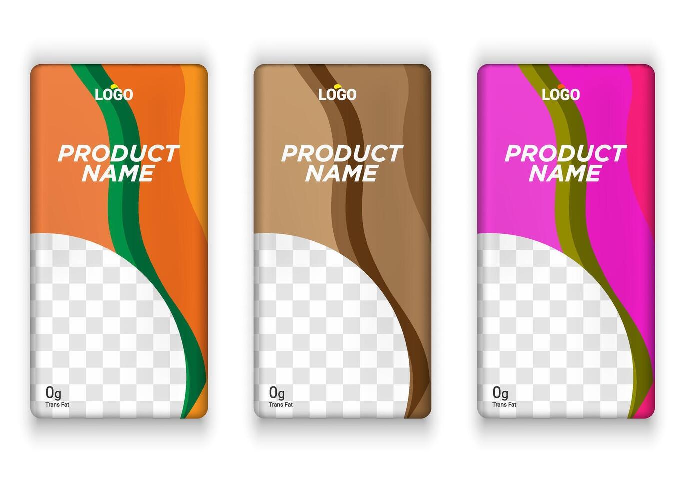 Cement and chocolate bar label design with multiple color variant eps vector