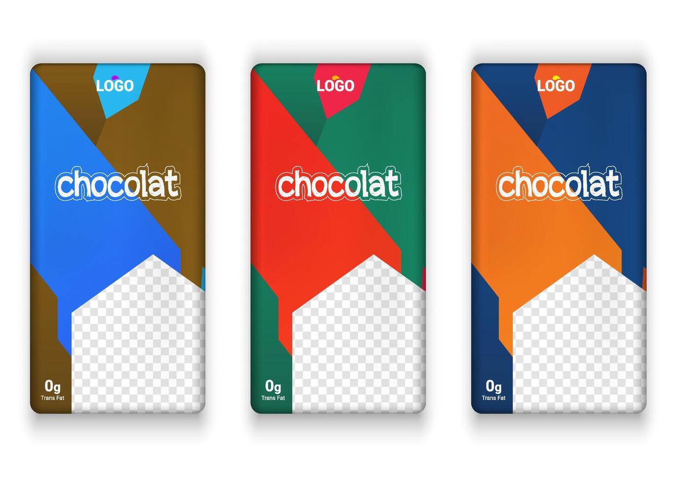 Chocolate bar packaging design. Nuts chocolate set. vector