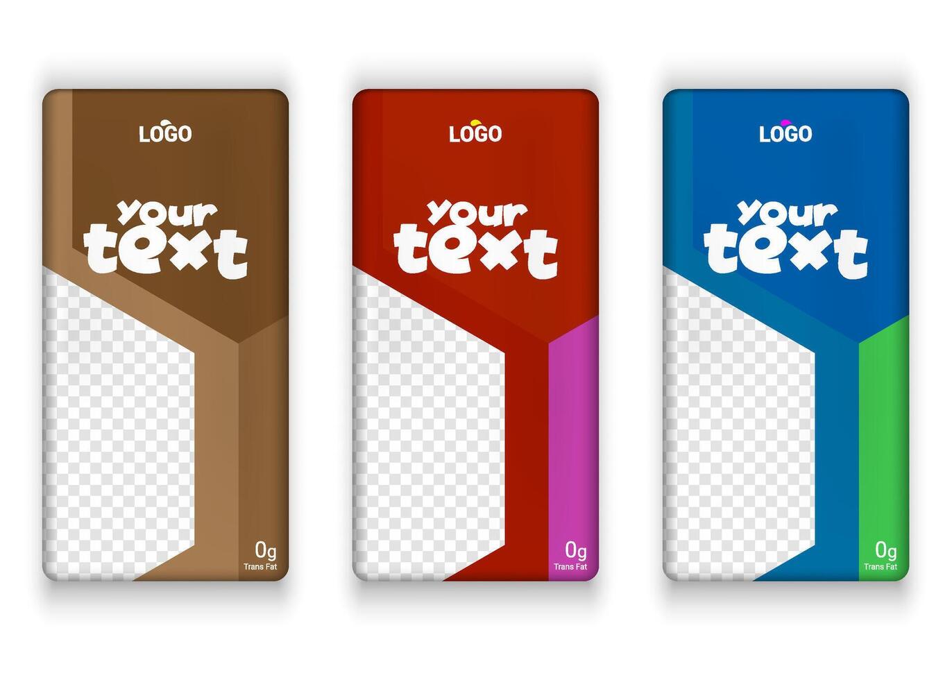Cement and chocolate bar label design with multiple color variant eps vector