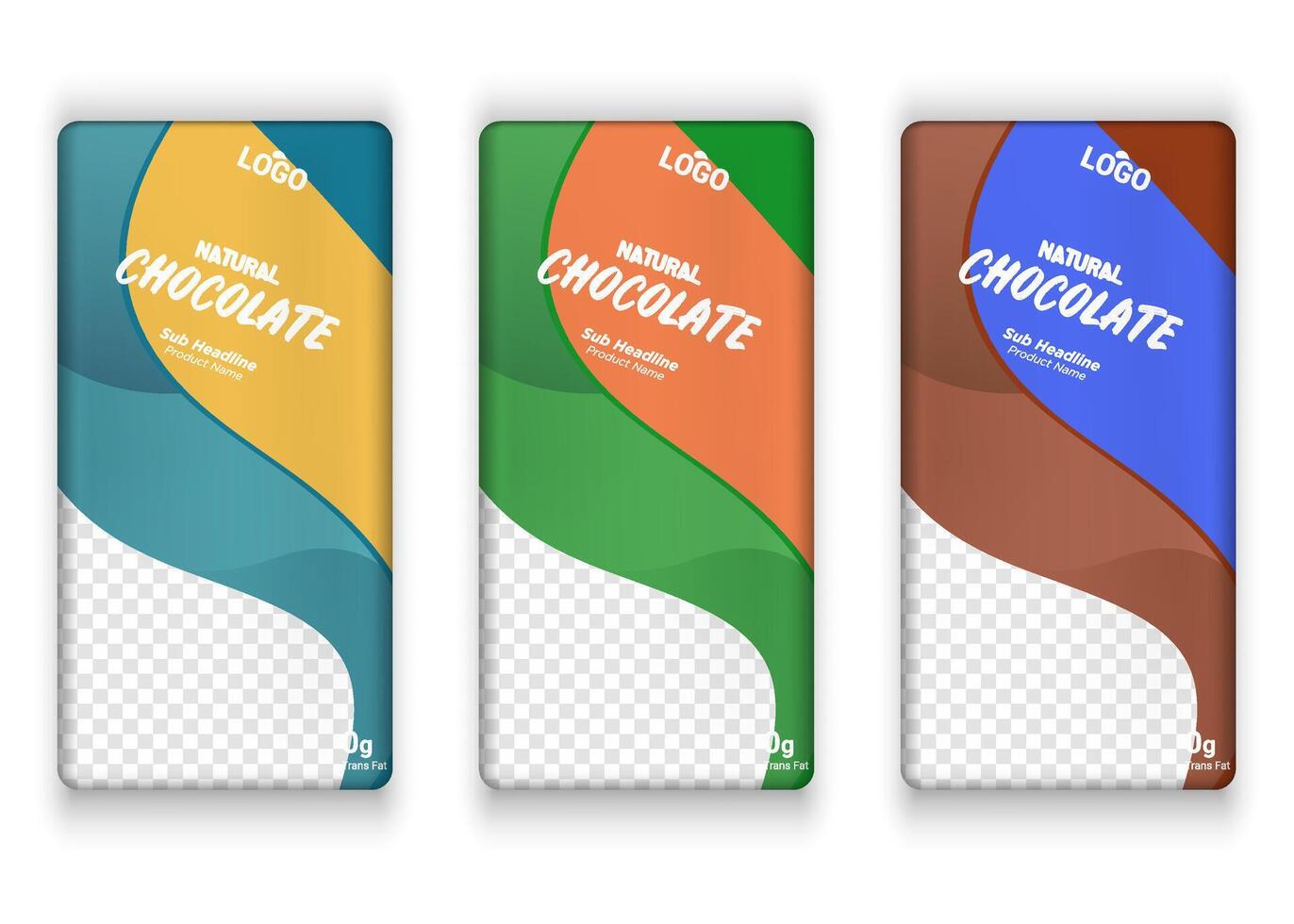 Cement and chocolate bar label design with multiple color variant eps vector