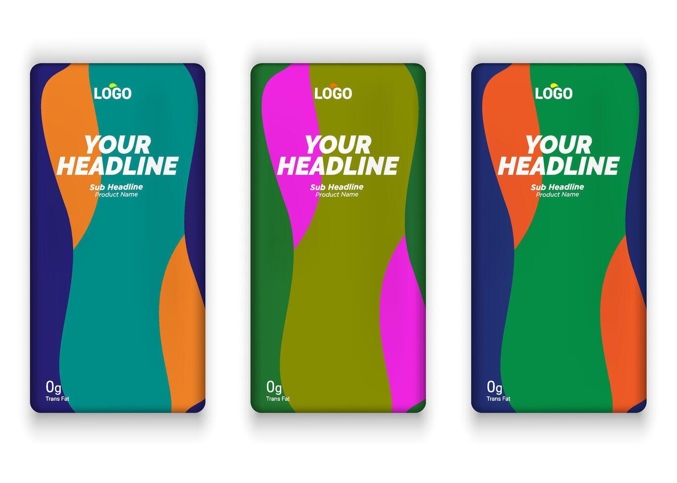 Cement and chocolate bar label design with multiple color variant eps vector