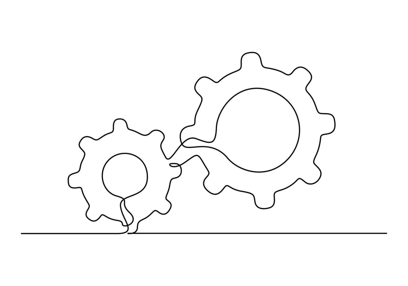 Setting icon continuous single line drawing pro illustration vector