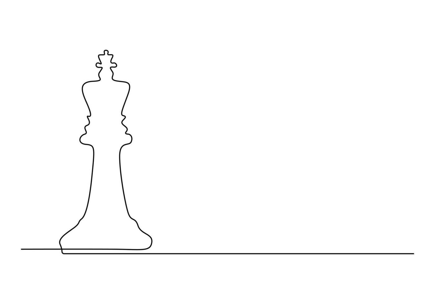 Chess pieces one line drawing premium illustration vector