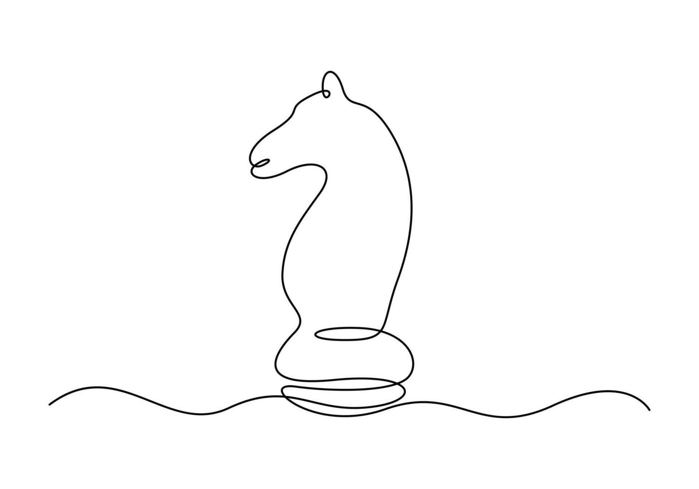Chess pieces one line drawing premium illustration vector