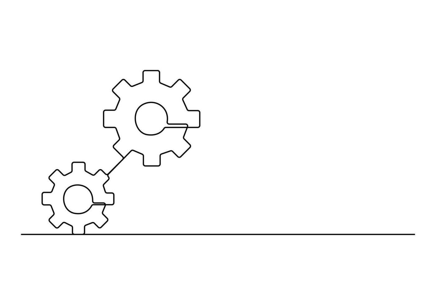 Setting icon continuous single line drawing pro illustration vector