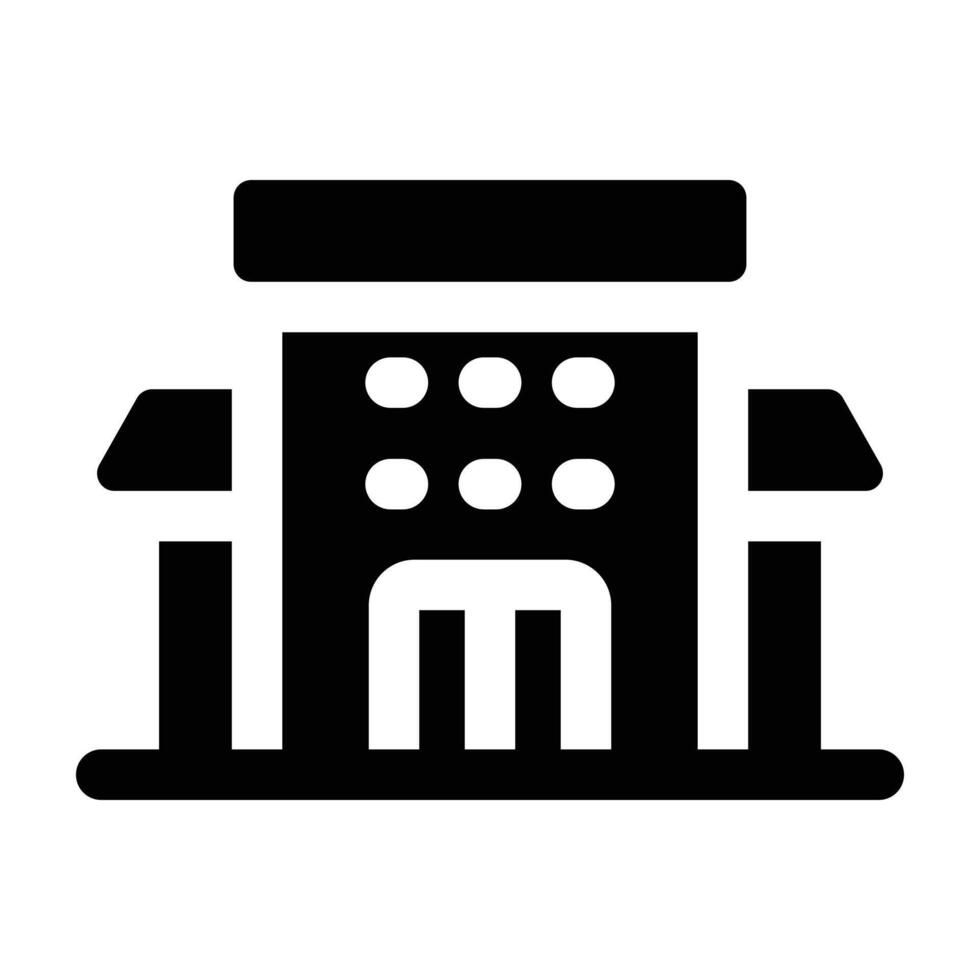 Simple Hotel icon. The icon can be used for websites, print templates, presentation templates, illustrations, etc vector