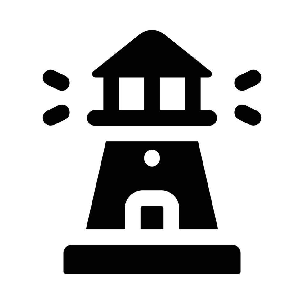Simple Lighthouse Solid icon. The icon can be used for websites, print templates, presentation templates, illustrations, etc vector