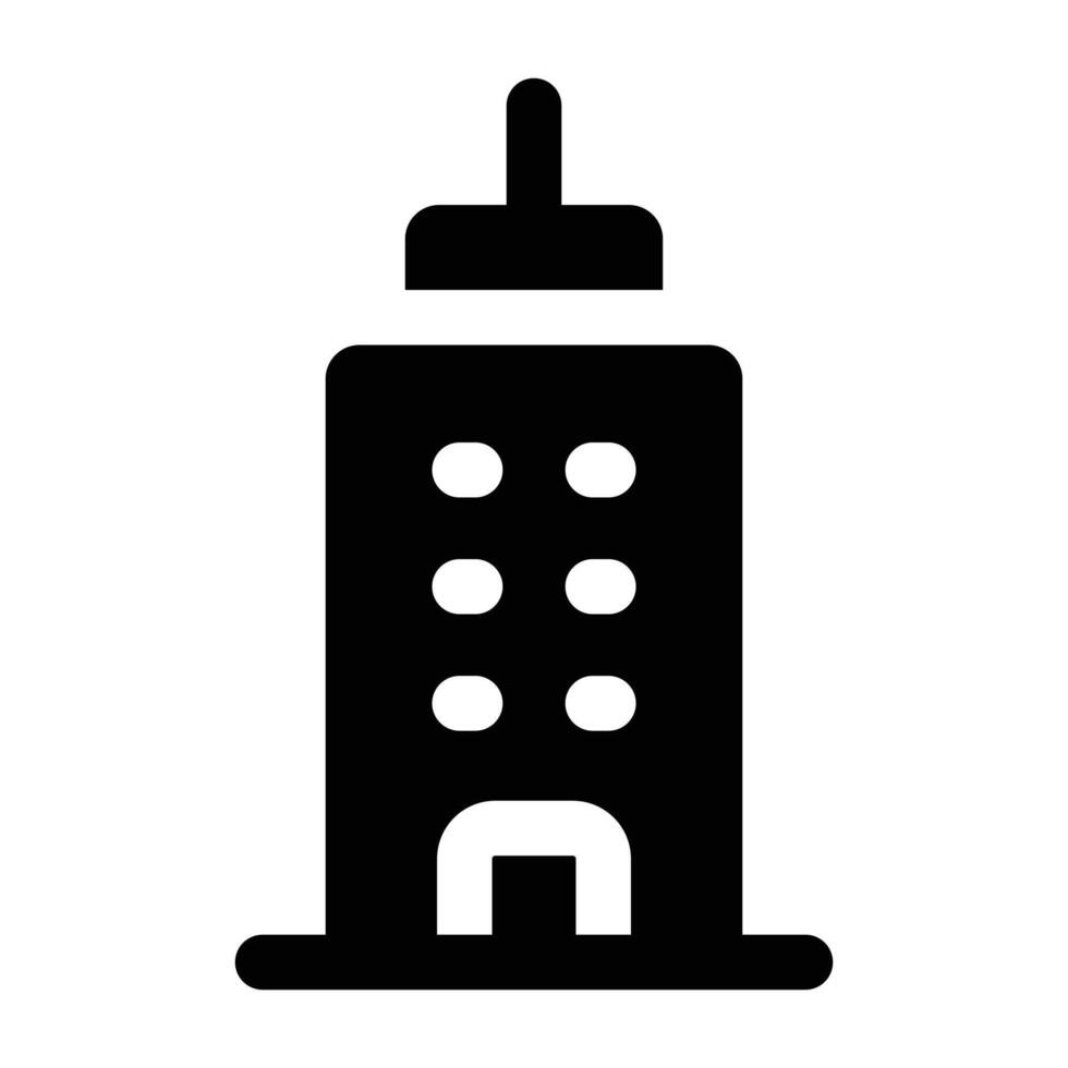 Simple Skyscraper Solid icon. The icon can be used for websites, print templates, presentation templates, illustrations, etc vector