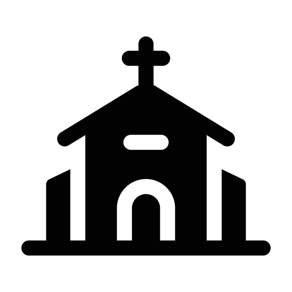 Simple Church Solid icon. The icon can be used for websites, print templates, presentation templates, illustrations, etc vector