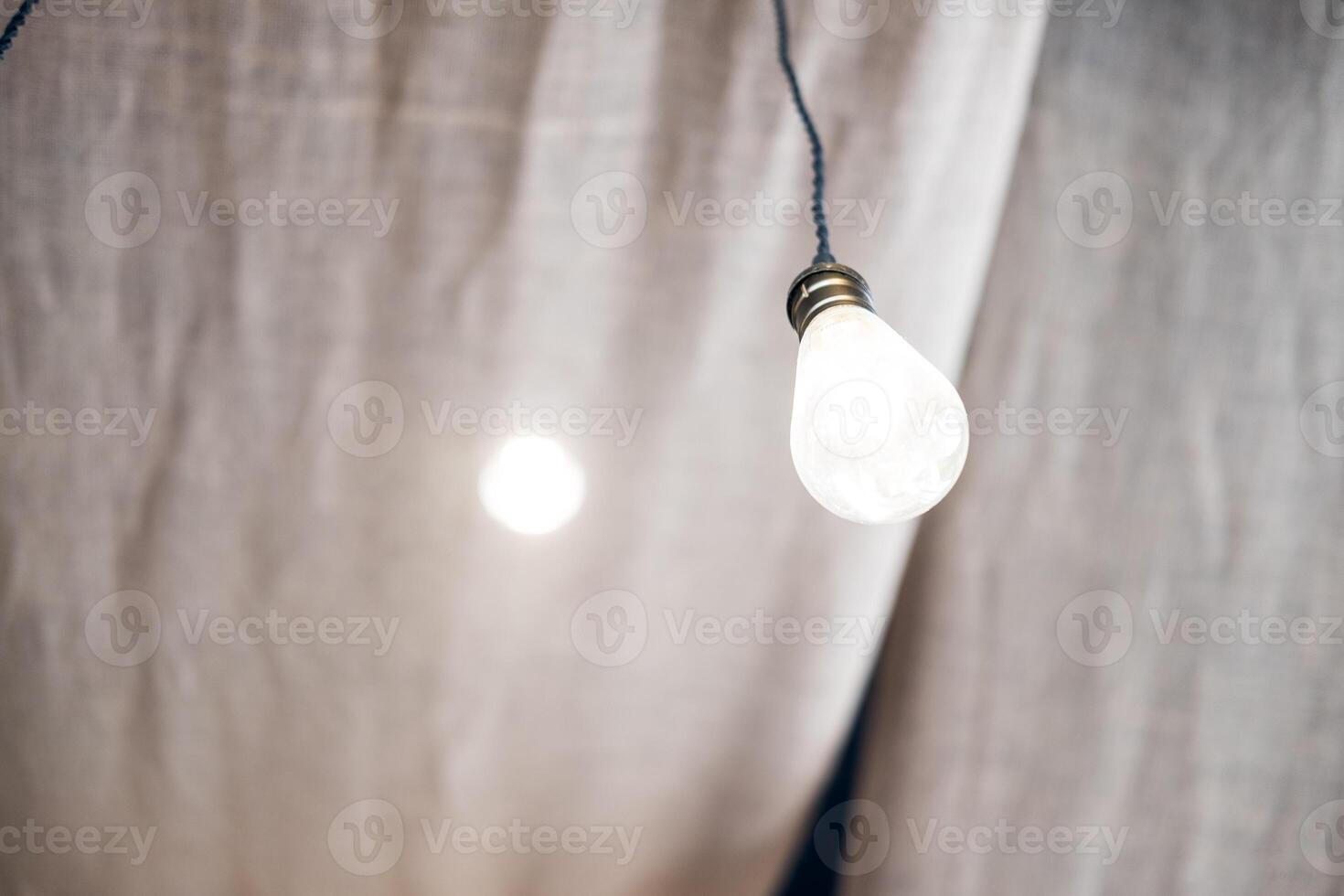 Glowing light bulbs photo