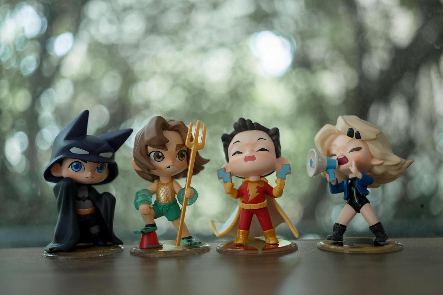 Bangkok, Thailand - April 1 , 2024 DC Justice League Childhood Series Figures. A cute of collectable photo