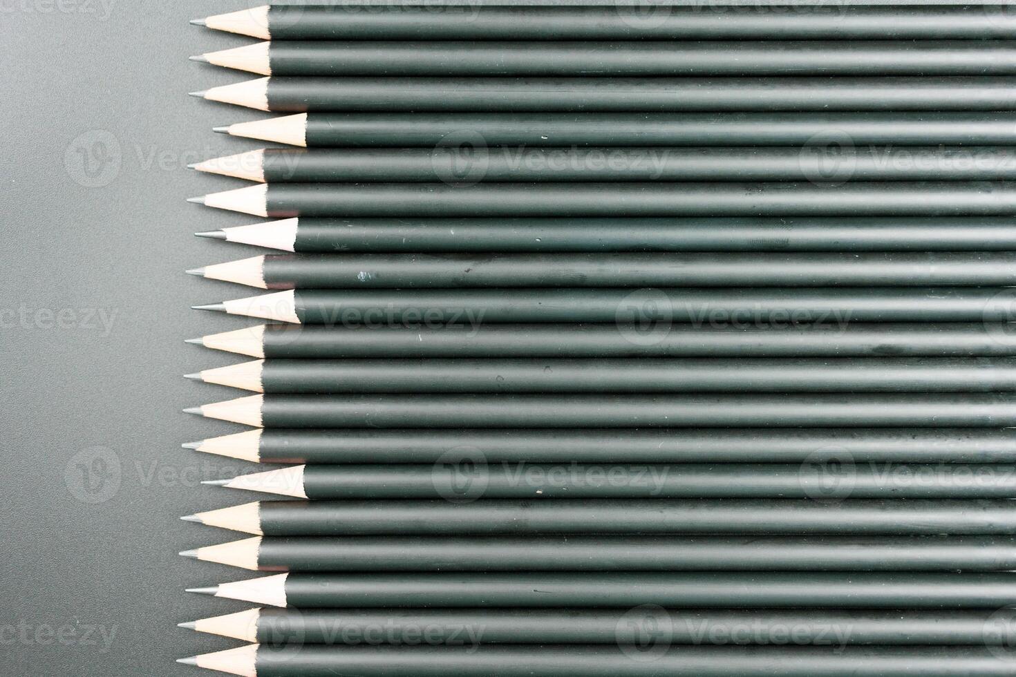 Set of many black color pencils photo