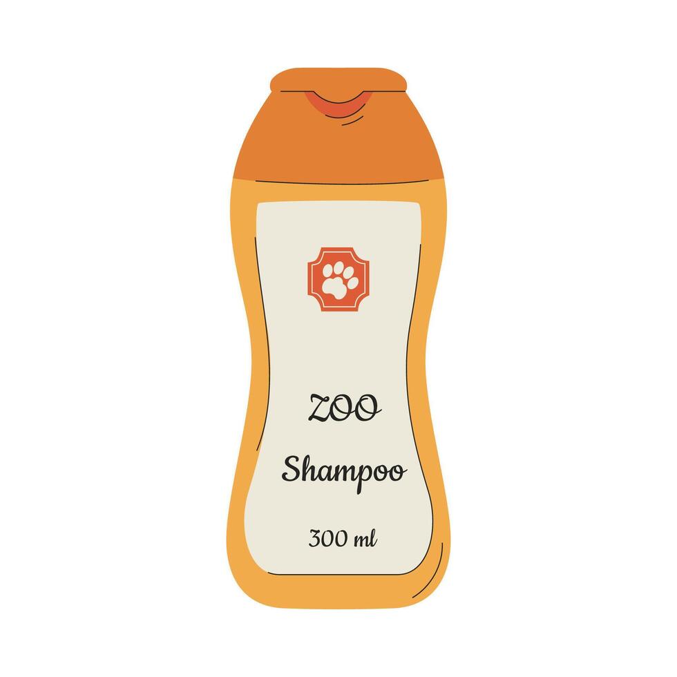 Shampoo for pet care. A pet care item. A flat illustration isolated on a white background. vector