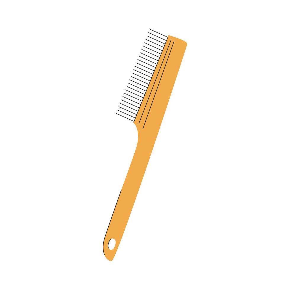 A comb for grooming pets. A grooming tool. A pet care item. Flat illustration isolated on a white background. vector