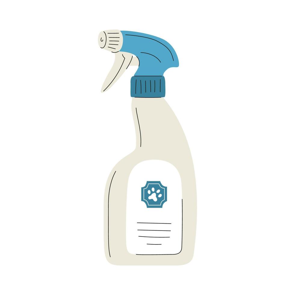 Spray for dogs. A pet care item. A flat illustration isolated on a white background. vector