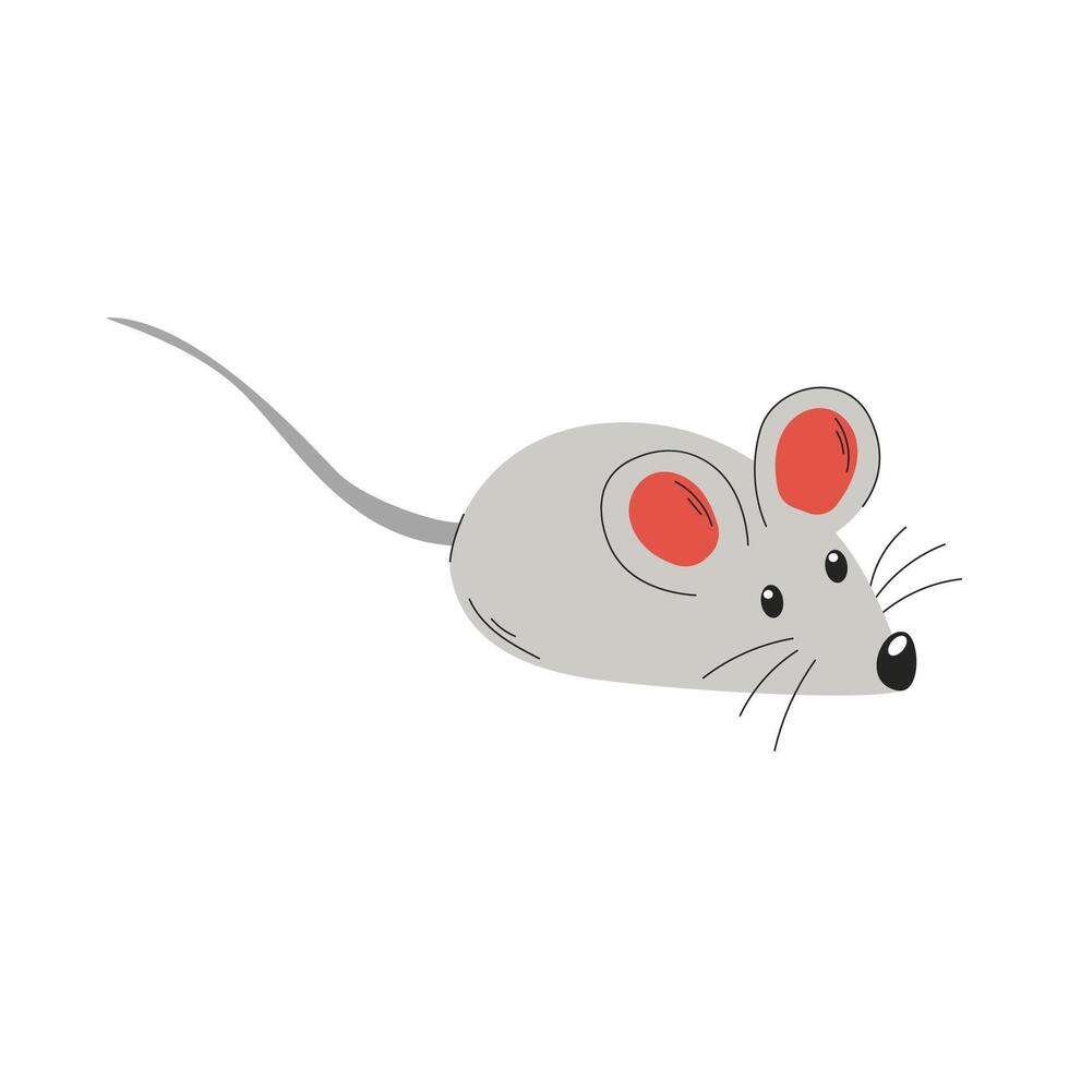 A mouse, a toy for a cat. A pet care item. A flat illustration isolated on a white background. vector