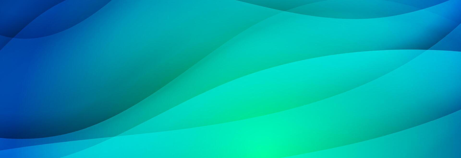 Abstract green blue glossy smooth waves background vector