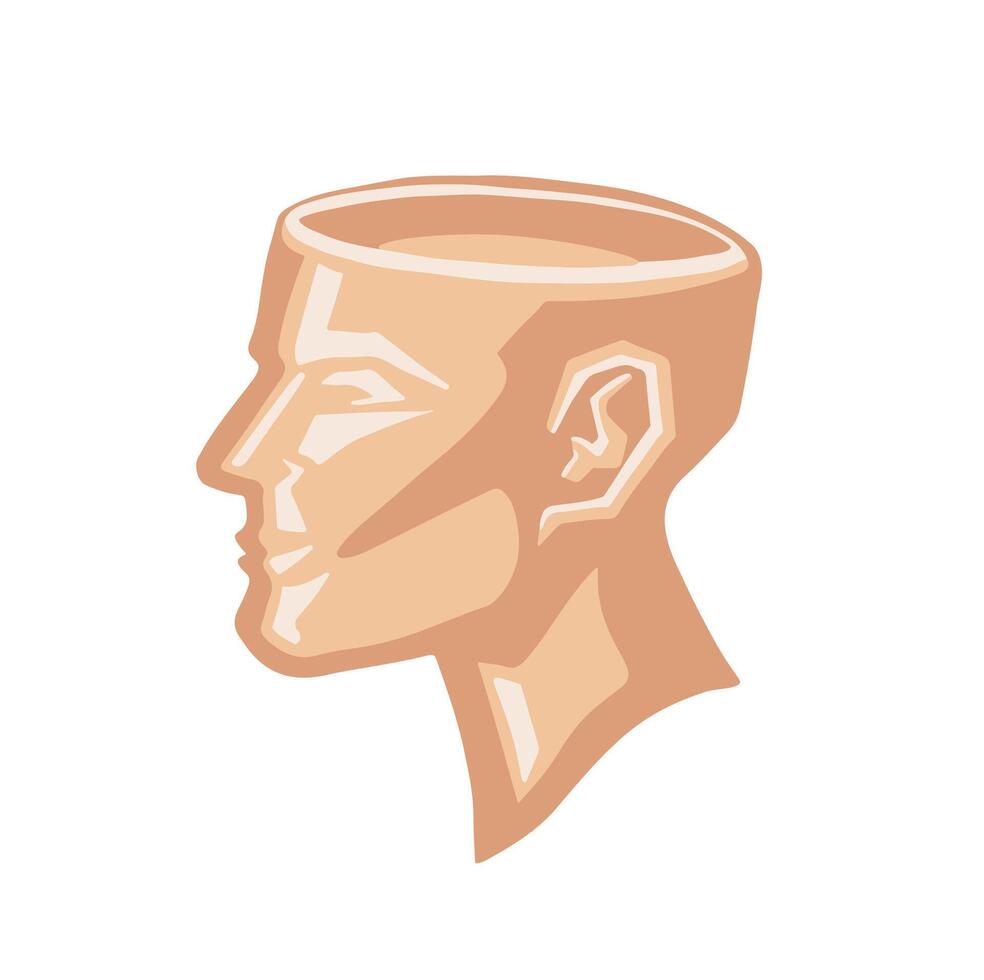 Head empty opened skull illustration vector