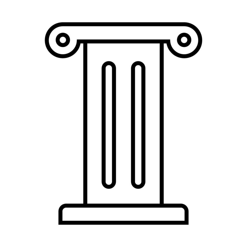 Pillar icon of a Greek temple. vector