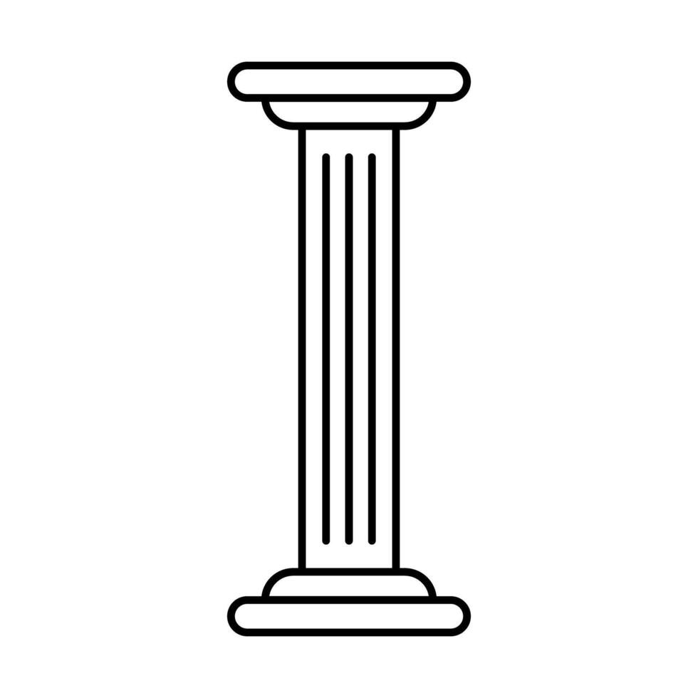 Ancient temple pillar icon. vector