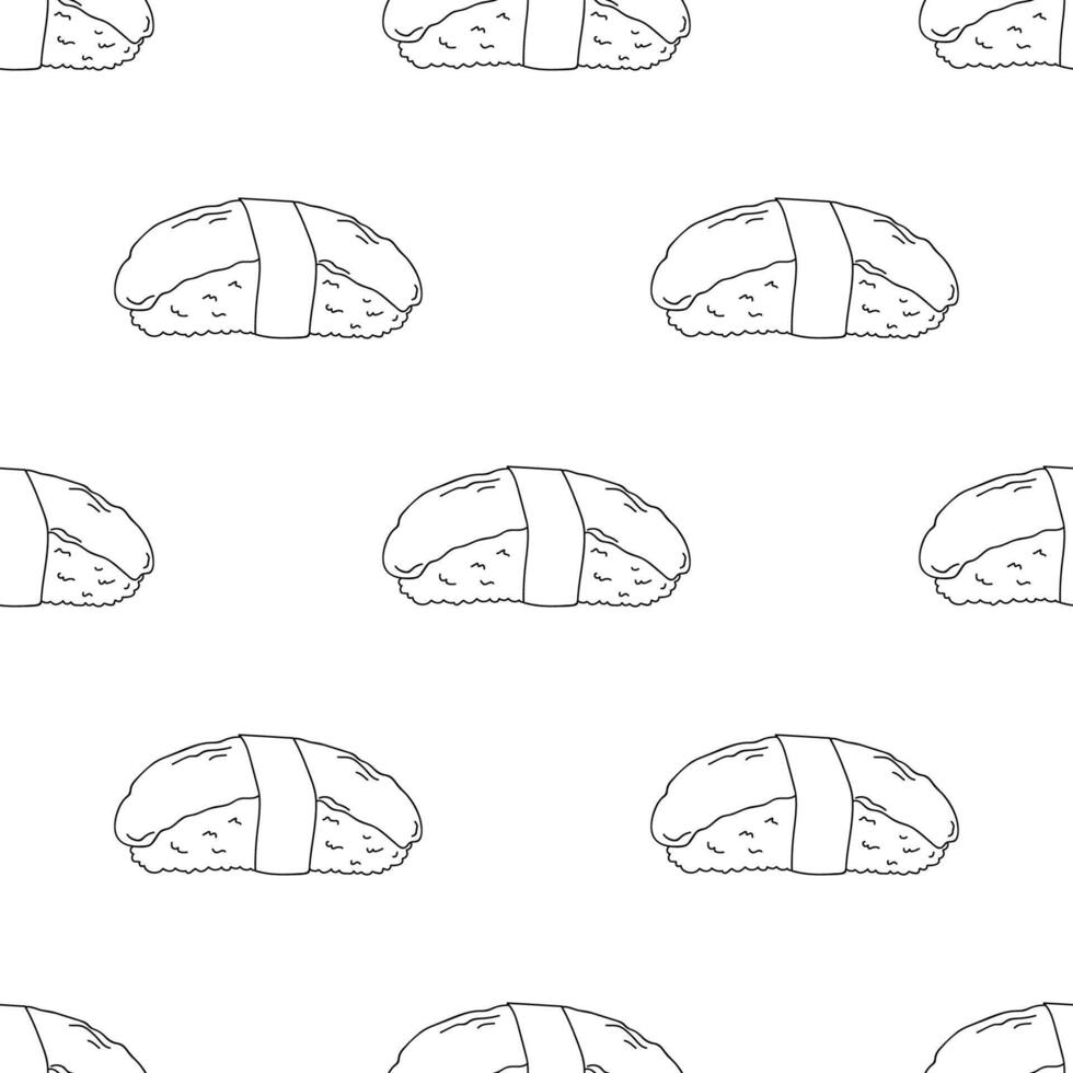 Seamless pattern with sushi for decorative print, wrapping paper, menu, wallpaper and fabric vector