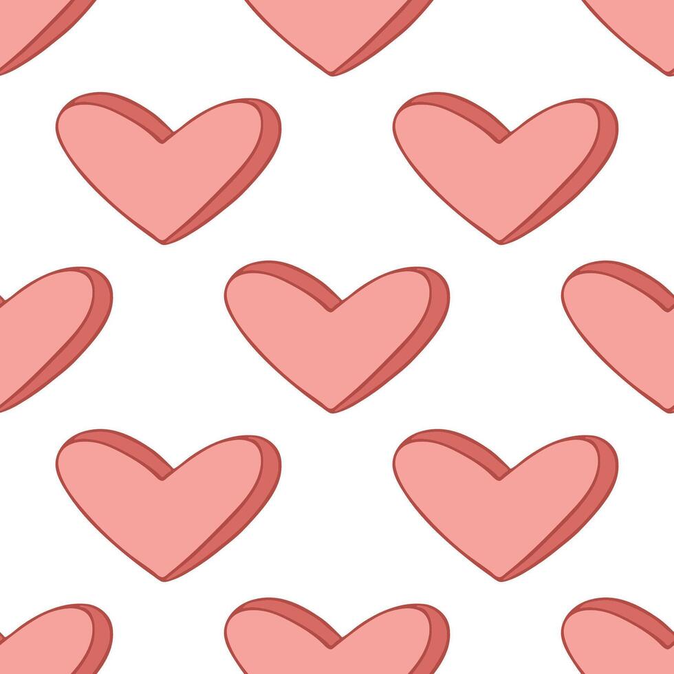 Seamless pattern with hand drawn heart doodle for decorative print, wrapping paper, greeting cards and fabric vector
