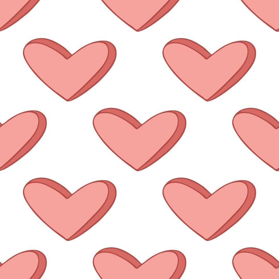 Seamless pattern with hand drawn heart doodle for decorative print, wrapping paper, greeting cards and fabric vector