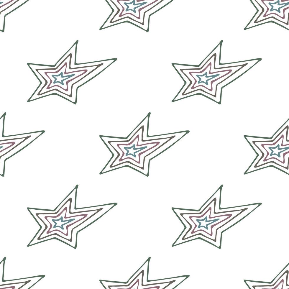 Seamless pattern with cute stars doodle for decorative print, wrapping paper, greeting cards, wallpaper and fabric vector