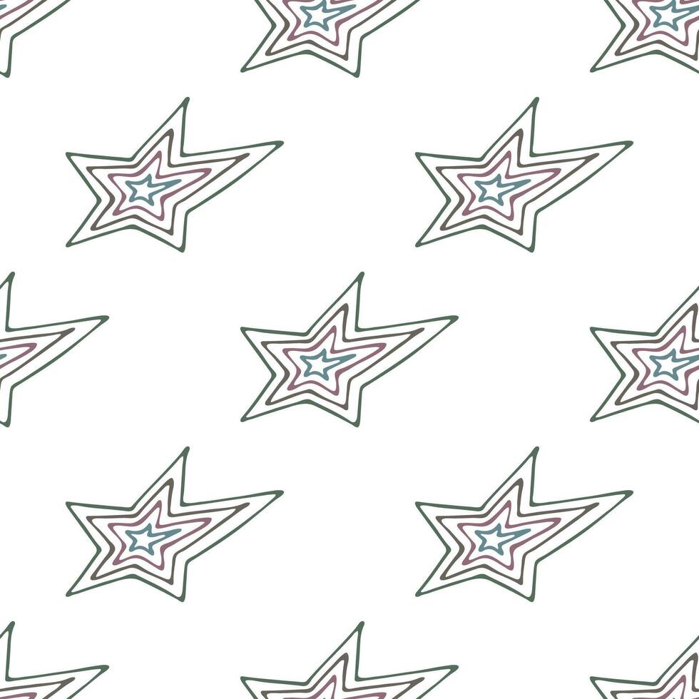 Seamless pattern with cute stars doodle for decorative print, wrapping paper, greeting cards, wallpaper and fabric vector