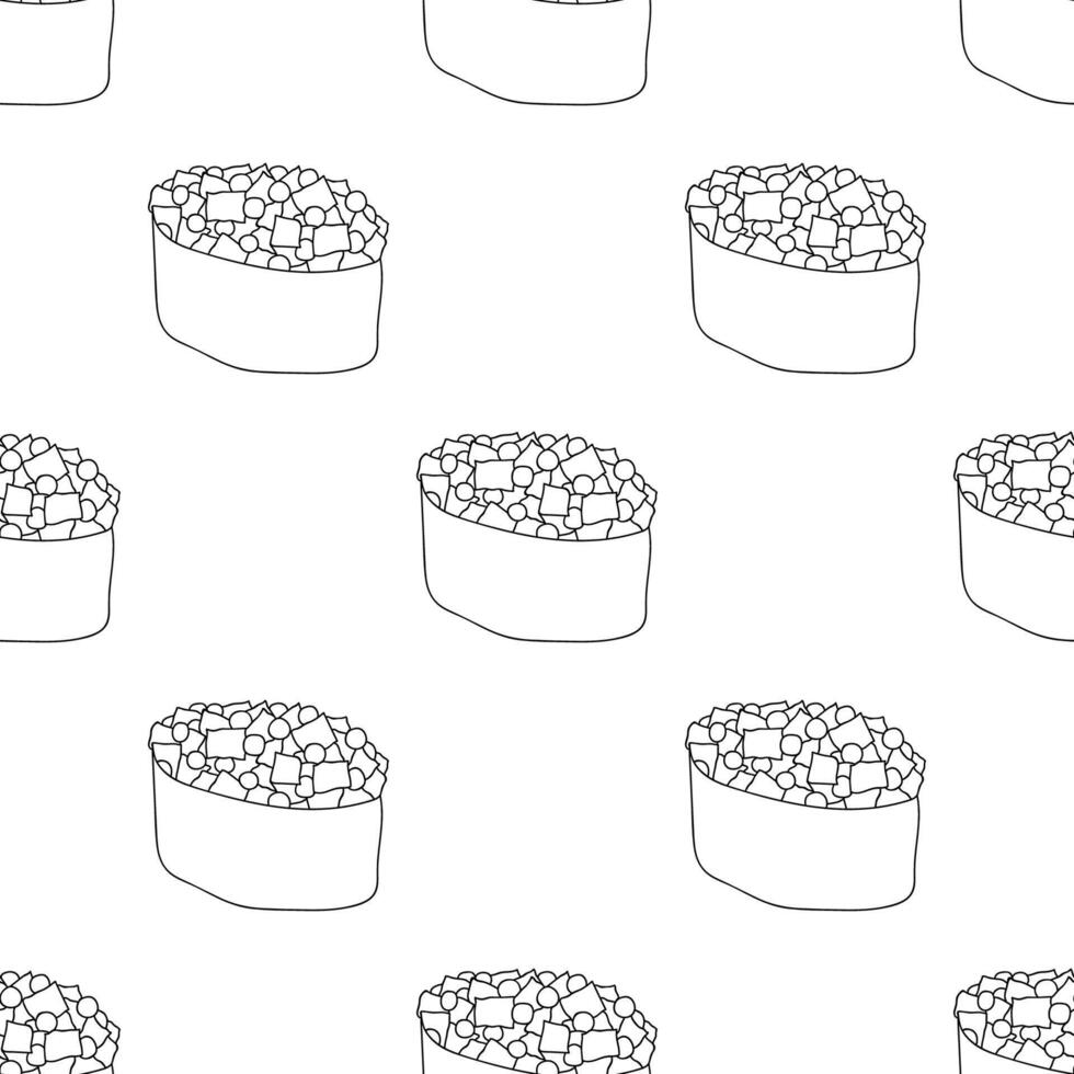 Seamless pattern with sushi for decorative print, wrapping paper, menu, wallpaper and fabric vector