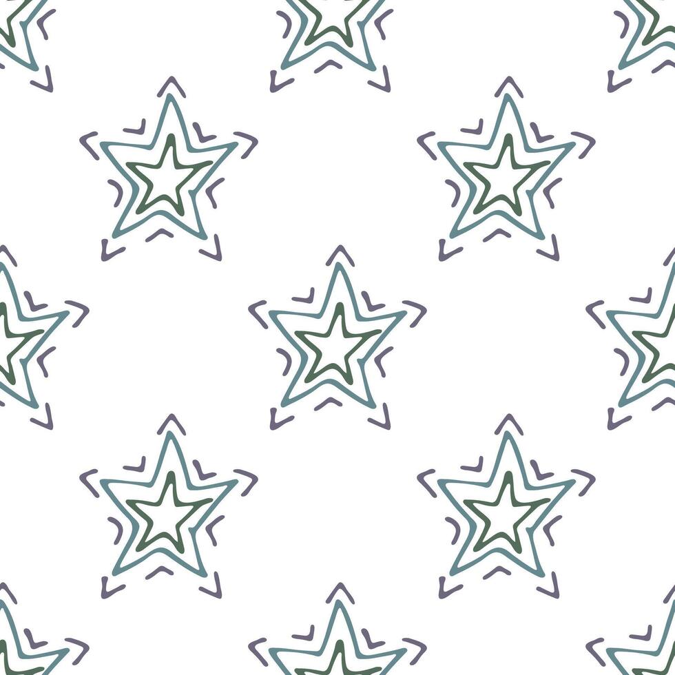 Seamless pattern with cute stars doodle for decorative print, wrapping paper, greeting cards, wallpaper and fabric vector